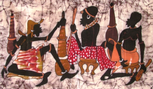 Кенийский батик "Племя Maasai" 72х47см