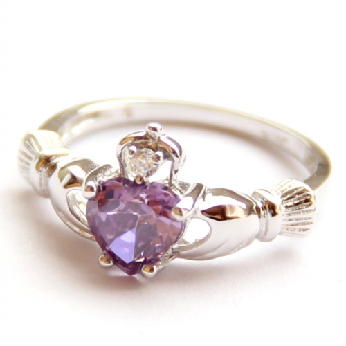 Кольцо Кладда с фиолетовым цирконом