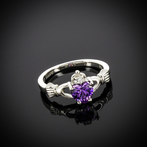 Кольцо Кладда с фиолетовым цирконом