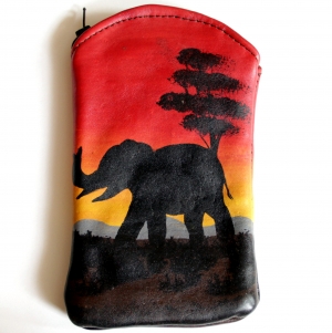 Кожаный чехол для очков "Elephant"