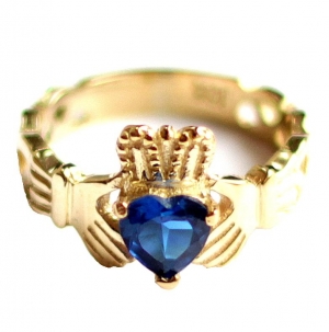Золотое кольцо Кладда с сапфиром "Кельты" 10К