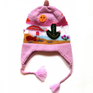 Детская шапка 7 "Pink" из шерсти Альпаки