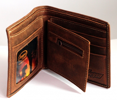 Кожаный кошелек с мехом "Chalan" 11х9см