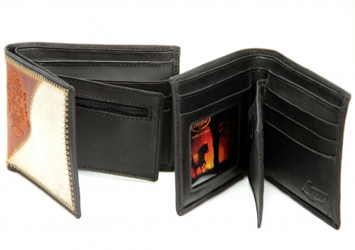 Кожаный кошелек с мехом "Tumi" 11х9см