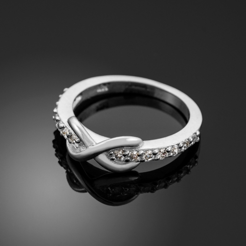 Серебряное кольцо "Бесконечность" с цирконами