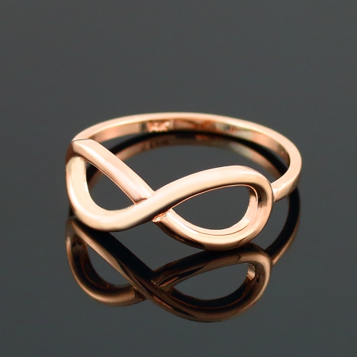Серебряное кольцо "Бесконечность" с золотым покрытием