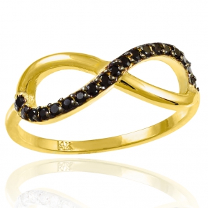Золотое кольцо "Black infinity"